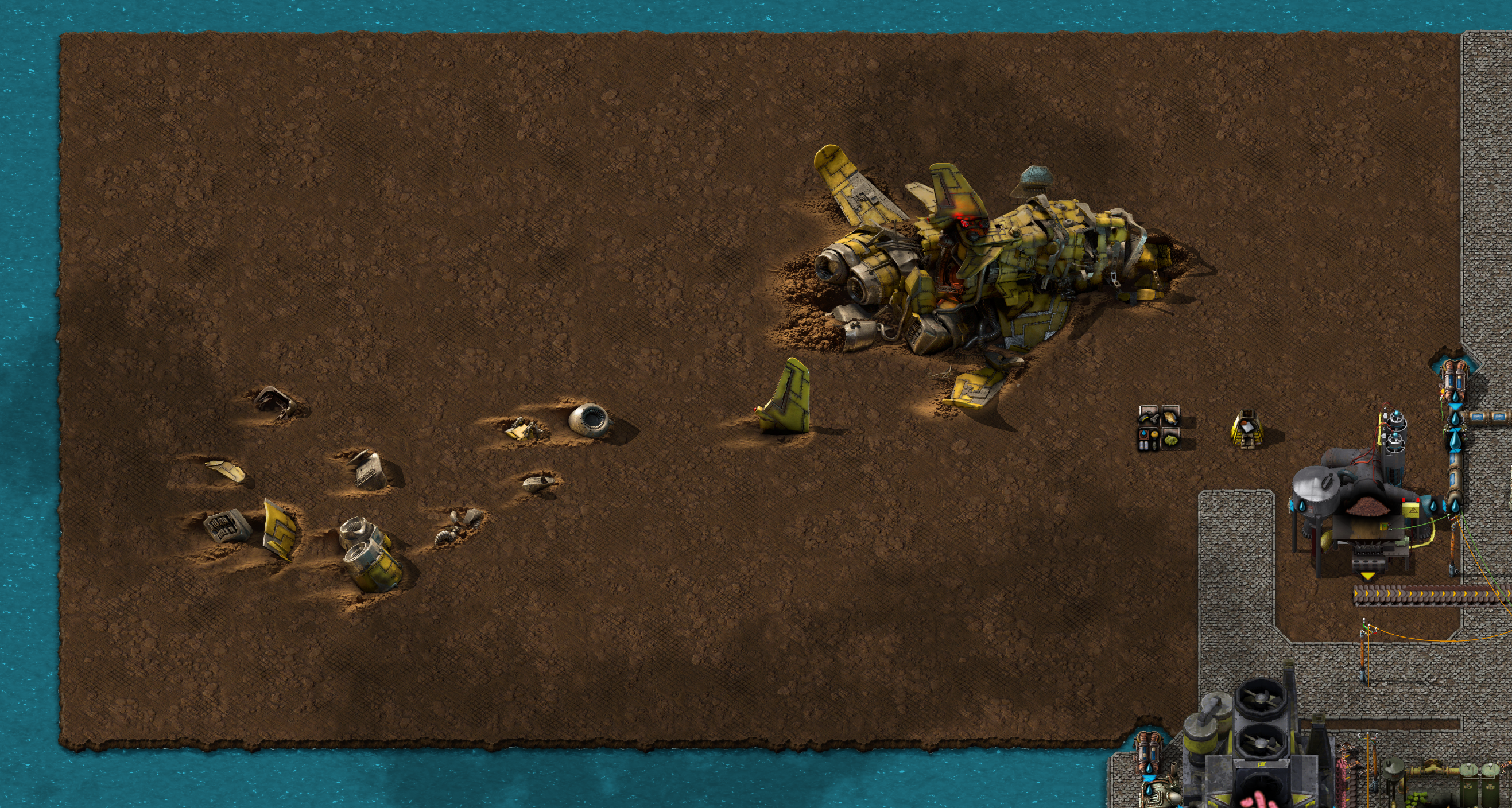 The crashed ship&rsquo;s new platform of foundation.